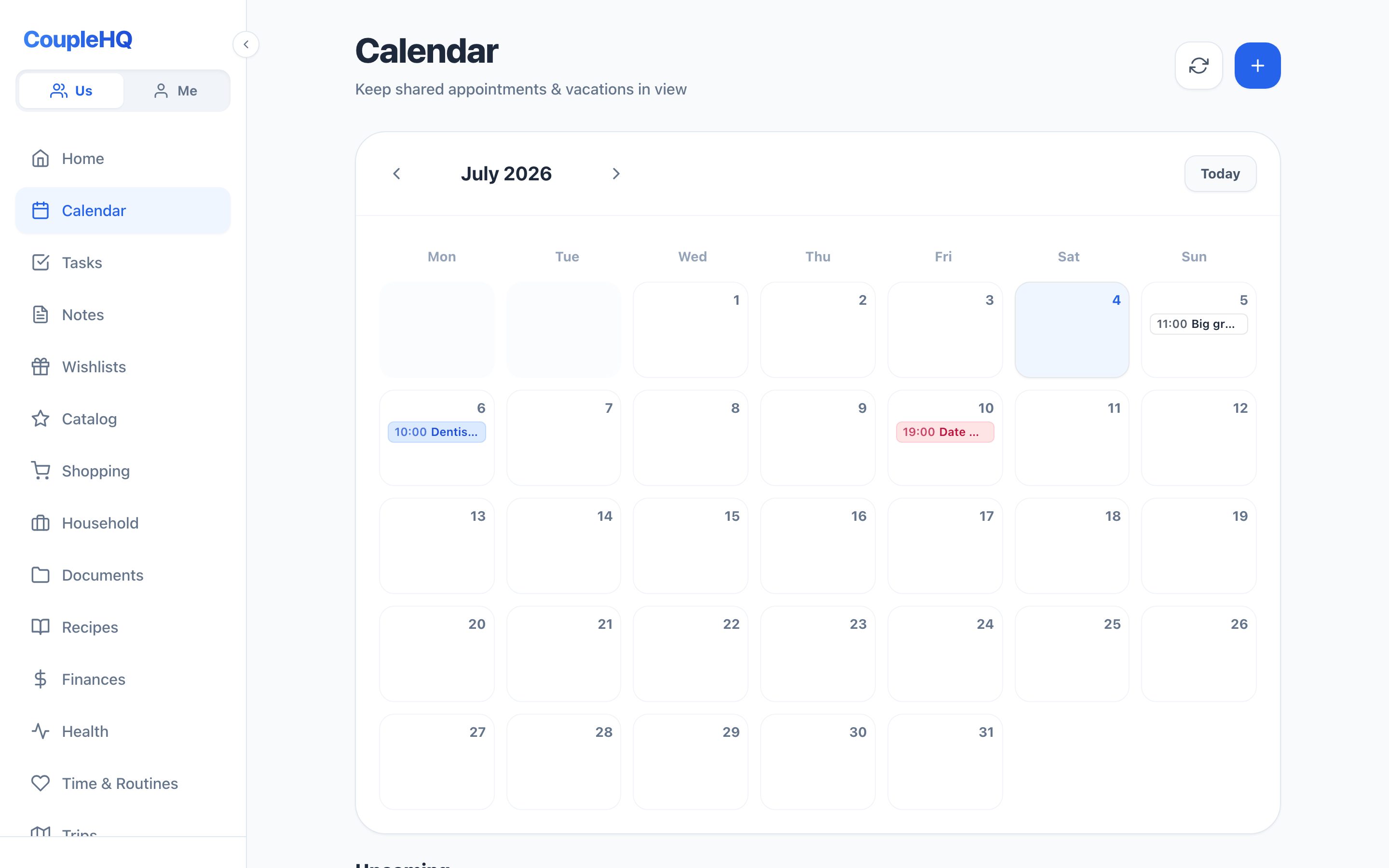 One calendar for everyone — CoupleHQ