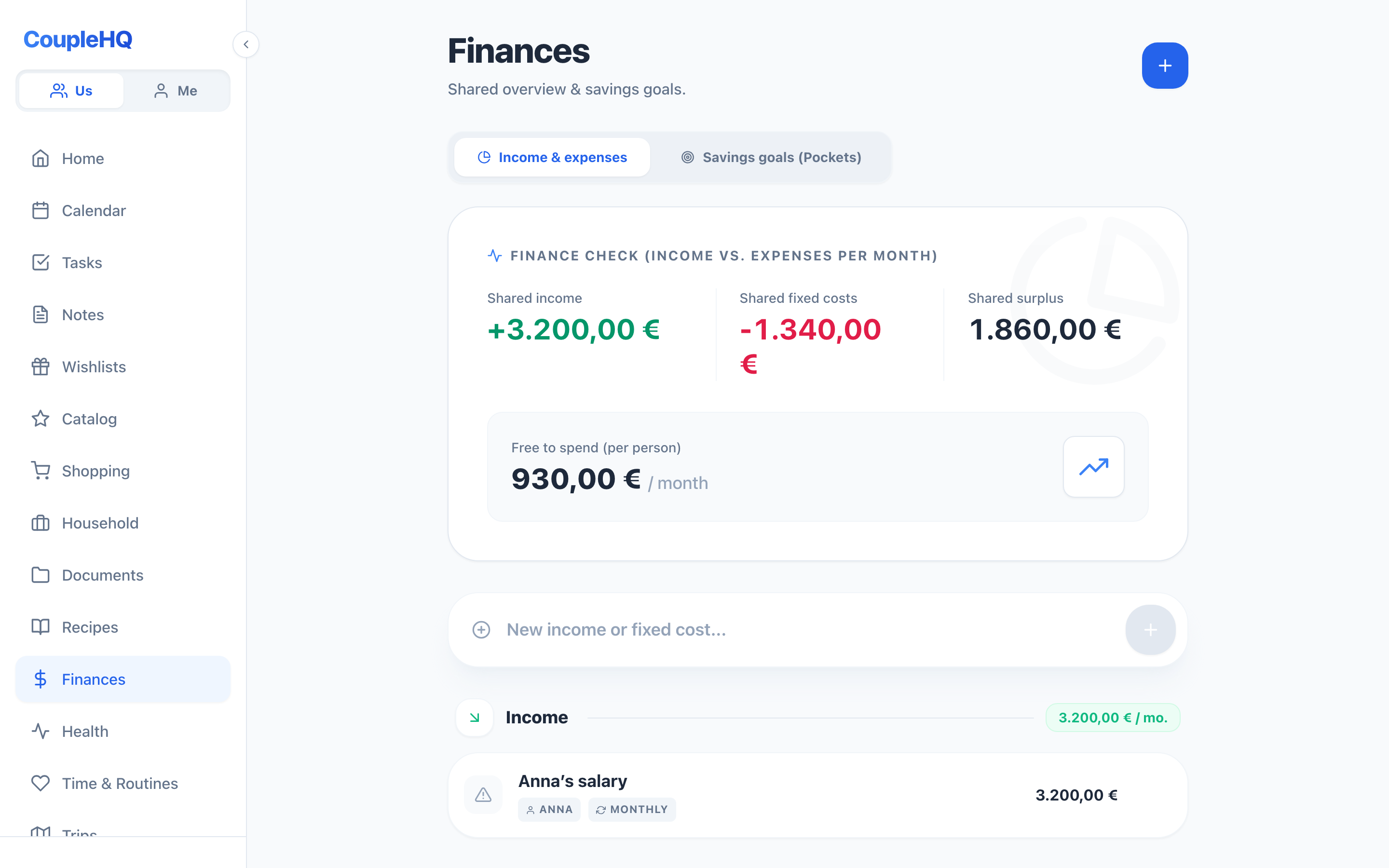 Money, fair and transparent — CoupleHQ