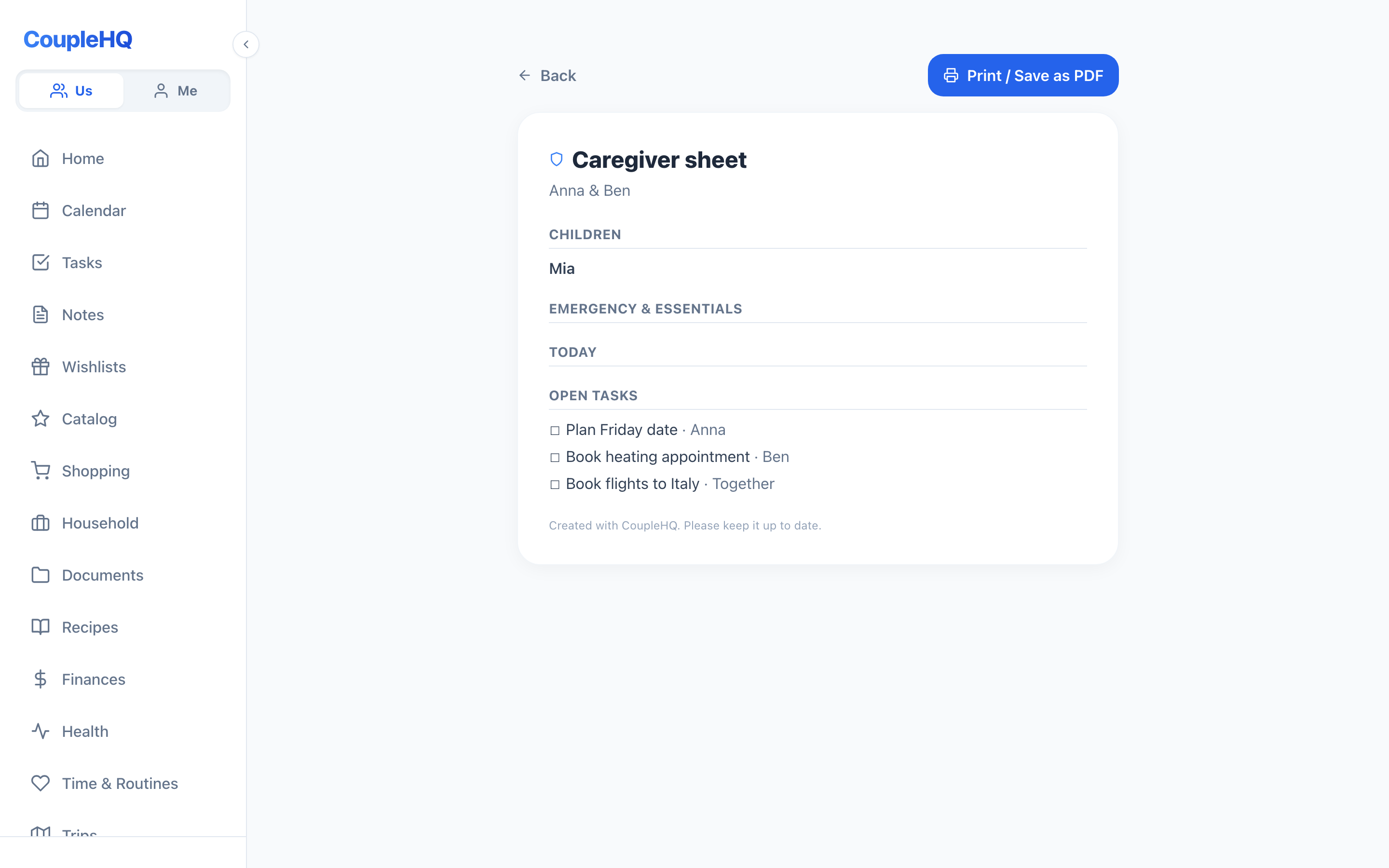 Hand over care with confidence — CoupleHQ